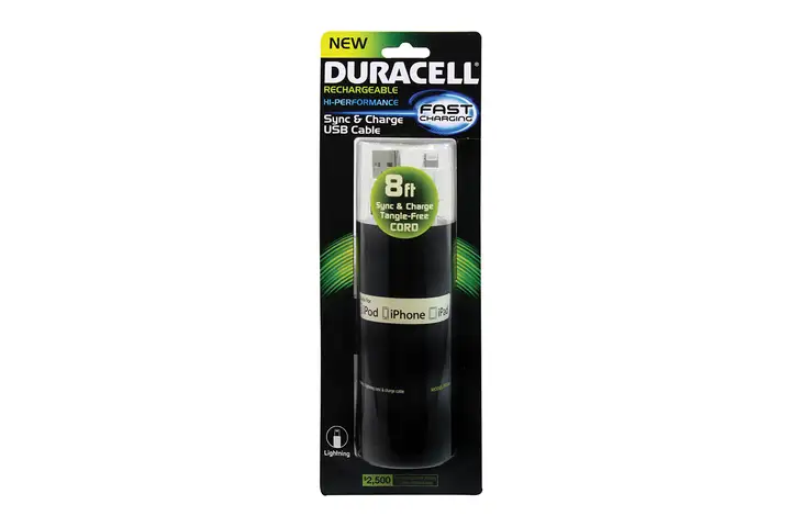 Duracell Standard USB to Lightning Sync and Charge Flat Cable - 8ft